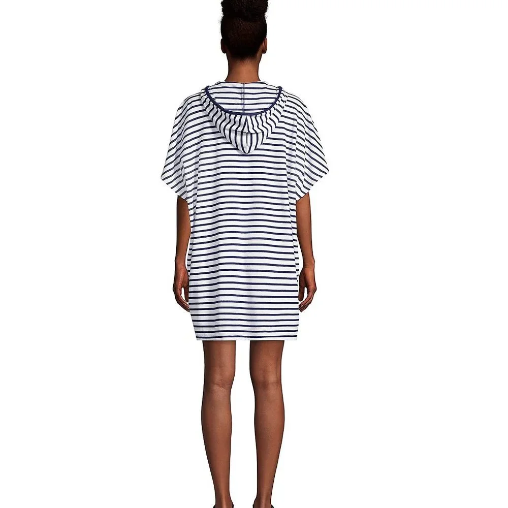 NWT Lands' End Women's Terry V-Neck Hoodie Coverup Dress Size L/XL $100 FF113 - Picture 2 of 4